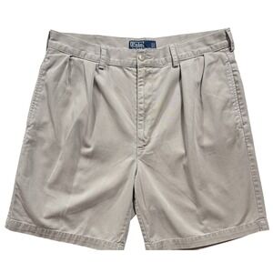 Polo by Ralph Lauren Pleated Khaki Shorts in Light Tan